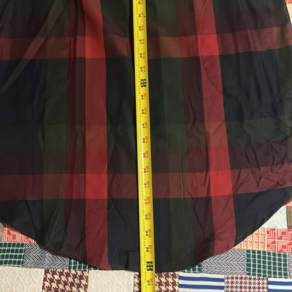 Cupshe Red Green Plaid Long Sleeve Shift Dress NWT - Picture 13 of 14
